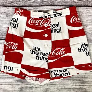 Vintage 1970s Coca-Cola All Over Print Button Fly Shorts